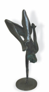 Crossing Over - Perfect for home's living room or bedroom or office – Bronze Sculpture by India's best contemporary Artist Renuka Sondhi Gulati, with abstract work & a female protagonist