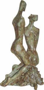 My Valentine Edition 2 - Perfect for home's living room or bedroom or office – Bronze Sculpture by India's best contemporary Artist Renuka Sondhi Gulati, with abstract work & a female protagonist
