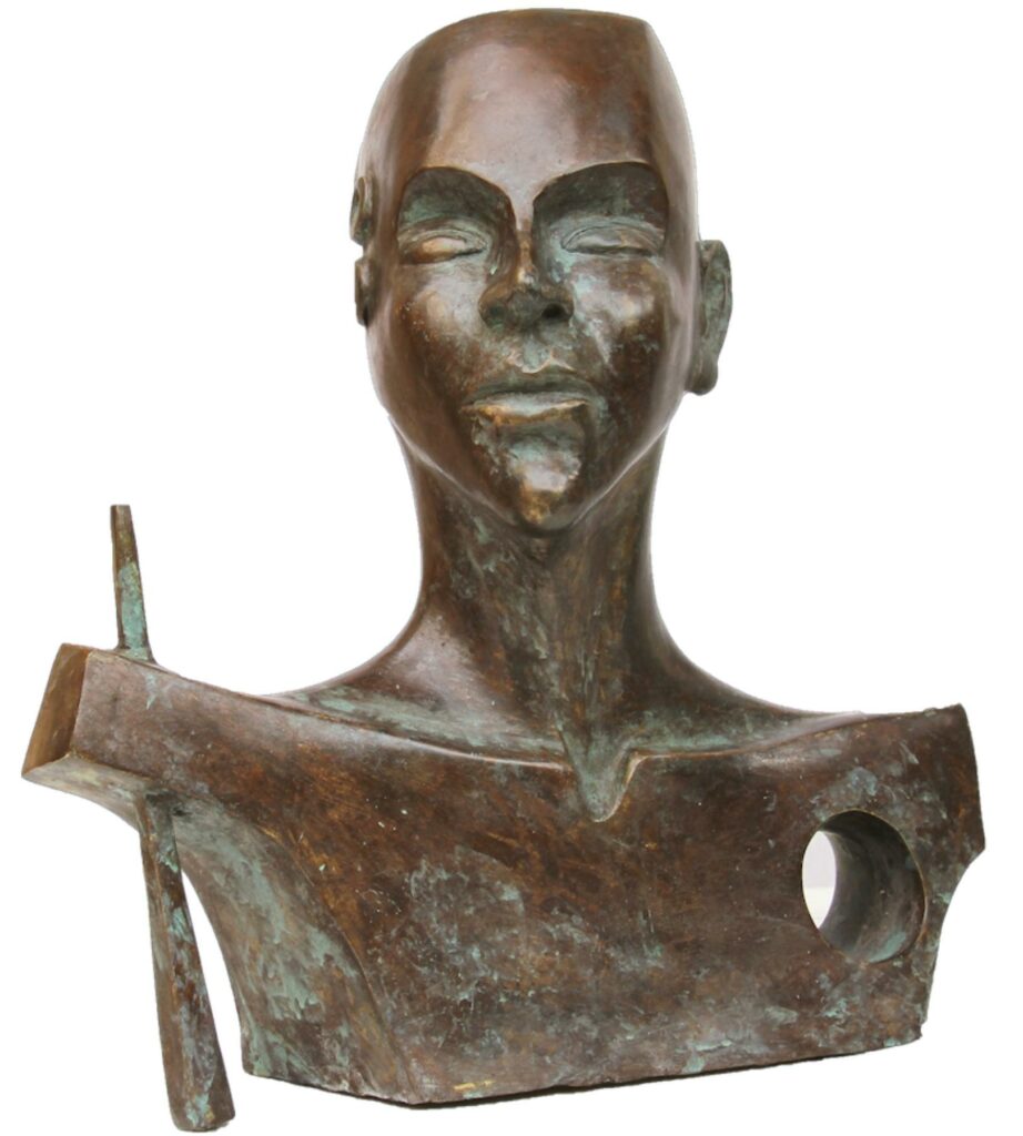 Title – Esoteric / Sculpture in Bronze / Size - 17" X 10" X 17.5” / from the Mystic Series of year 2014 – Dark Metallic effect Sculpture by Renuka Sondhi Gulati