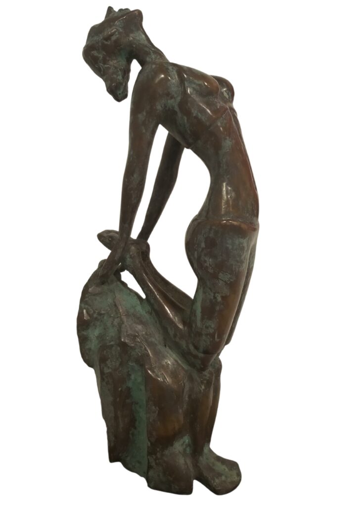 Freedom Edition 7 - Perfect for home&#039;s living room or bedroom or office – Bronze Sculpture by India&#039;s best contemporary Artist Renuka Sondhi Gulati, with abstract work &amp; a female protagonist