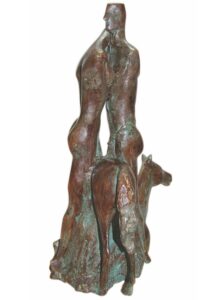 Compassion - Perfect for home's living room or bedroom or office – Bronze Sculpture by India's best contemporary Artist Renuka Sondhi Gulati, with abstract work & a female protagonist