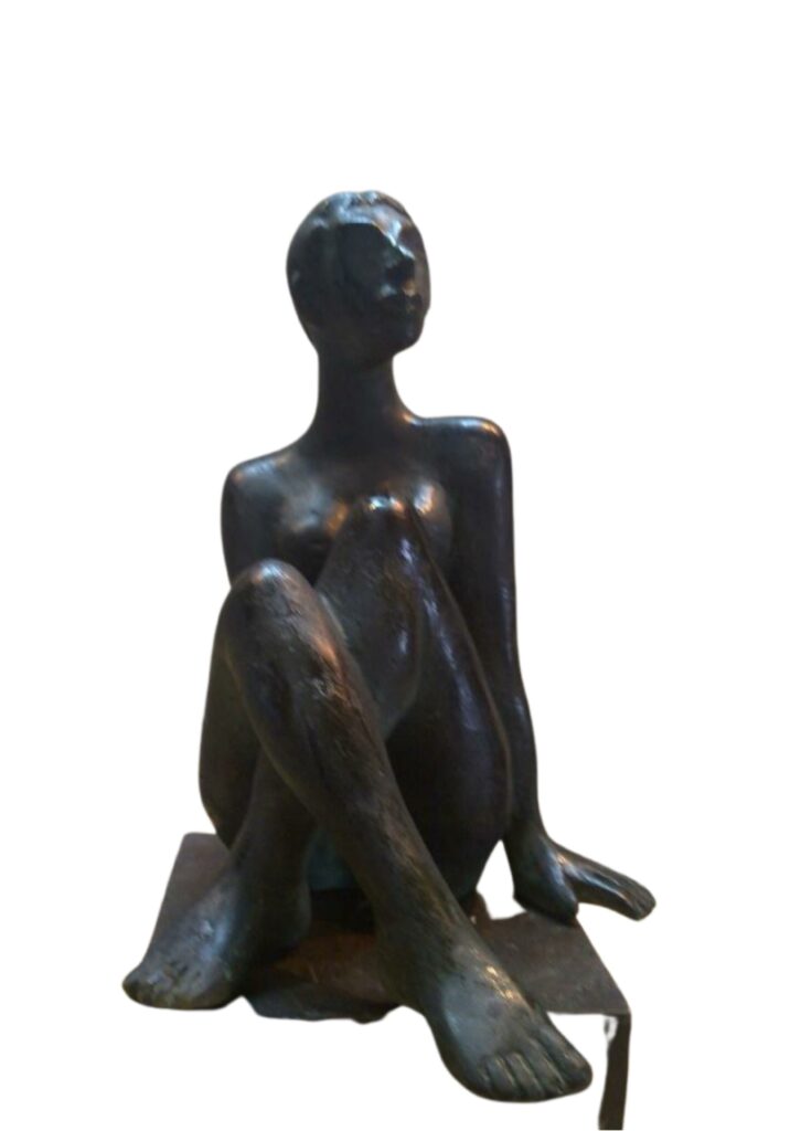 Searching - Perfect for home&#039;s living room or bedroom or office – Bronze Sculpture by India&#039;s best contemporary Artist Renuka Sondhi Gulati, with abstract work &amp; a female protagonist