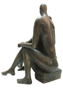 Affection - Perfect for home's living room or bedroom or office – Bronze Sculpture by India's best contemporary Artist Renuka Sondhi Gulati, with abstract work & a female protagonist