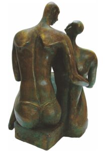 Affection - Perfect for home&#039;s living room or bedroom or office – Bronze Sculpture by India&#039;s best contemporary Artist Renuka Sondhi Gulati, with abstract work &amp; a female protagonist