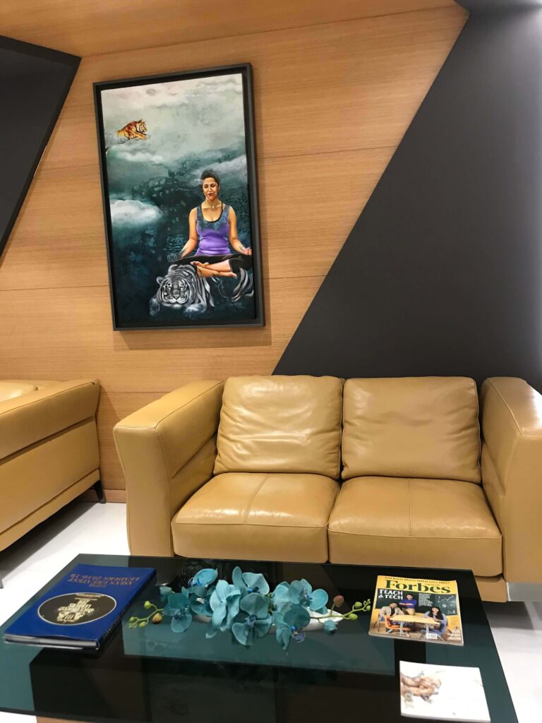 Zoomed In Picture - My Inner Self - Beautiful Oil Painting in Portrait Form beautifying the Office of VP of a Leading MNC in New Delhi
